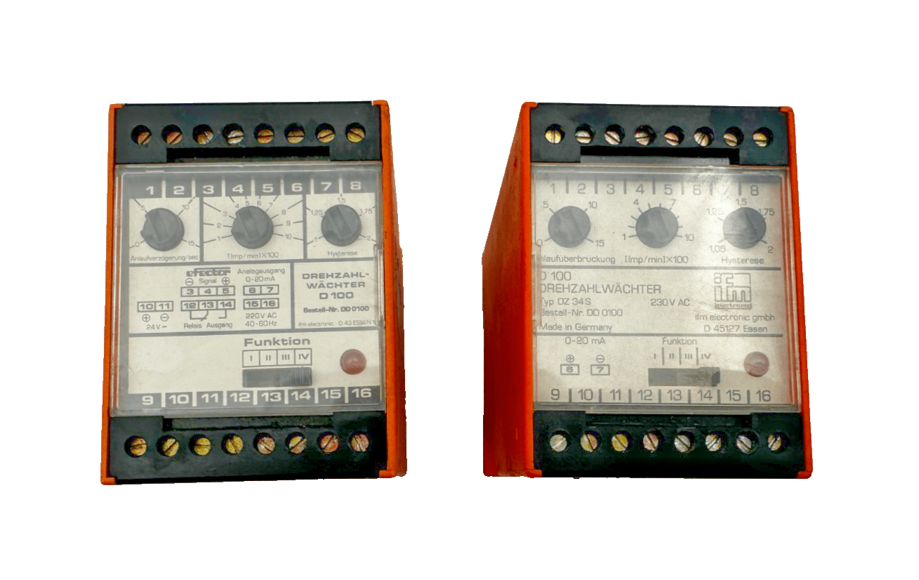 IFM EFFECTOR D 100 DD 0100 TYP DZ 34 S DZ34S 0 - 20mA x2pc - KLR Automation