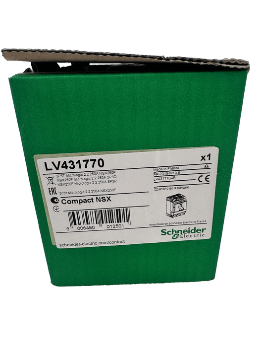 SCHNEIDER ELECTRIC LV431770 COMPACT NSX 3P3T MICROLOGIC 2.2 250A NSX250F - KLR Automation
