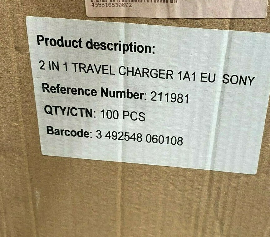 Lot de 100pc x chargeur Sony Ericsson Mobile phone charger NEW ORANGE product - KLR Automation