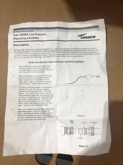 Hutton 132 - 8 Andrew 42996A Low Pressure Regulating Assembly - KLR Automation