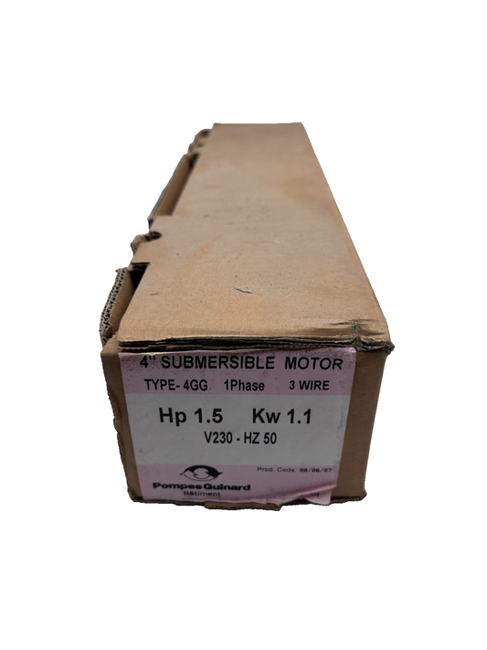 POMPES GUINARD 4GG 4" SUBMERSIBLE MOTOR 1.5 Hp 1.1Kw 230V 50Hz 1 PHASE 3 WIRE
