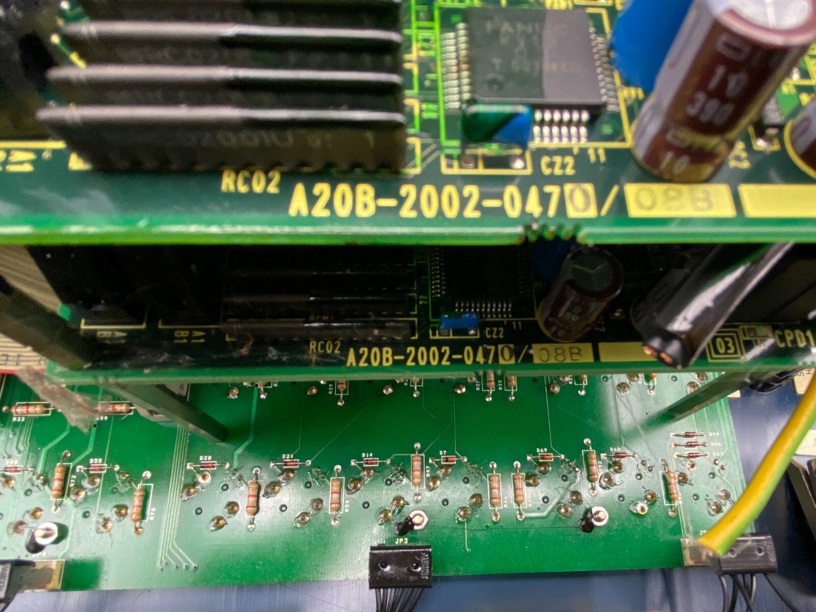 FANUC Control panel A860 - 0202 - T001 Board +. 2 x A20B - 2002 - 0470/08B - KLR Automation