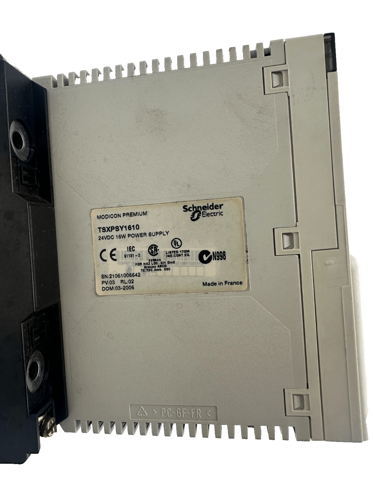 TELEMECANIQUE TSXPSY1610 PV:03 RL:02 24VDC 16W POWER SUPPLY + TSXRKY8 - KLR Automation
