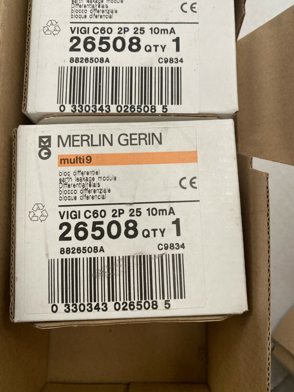 1pc x Merlin Gerin Schneider multi 9 vigi c60 26508 2p 25 10mA