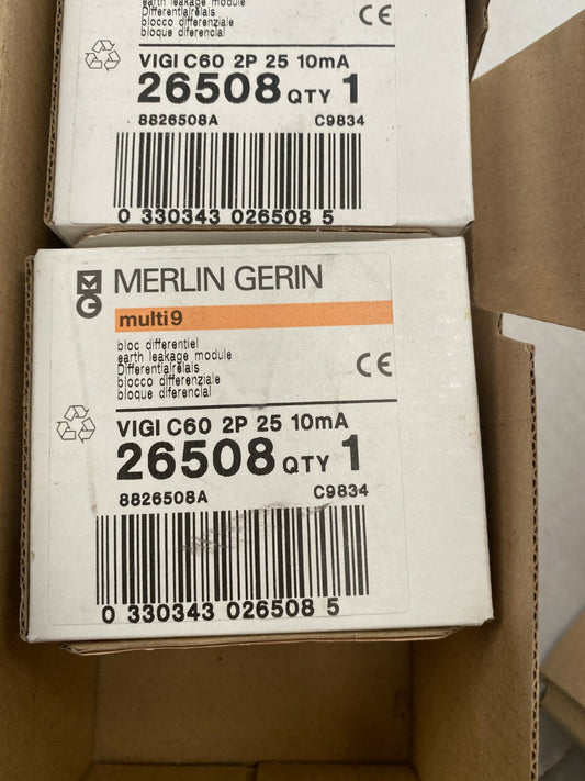 1pc x Merlin Gerin Schneider multi 9 vigi c60 26508 2p 25 10mA