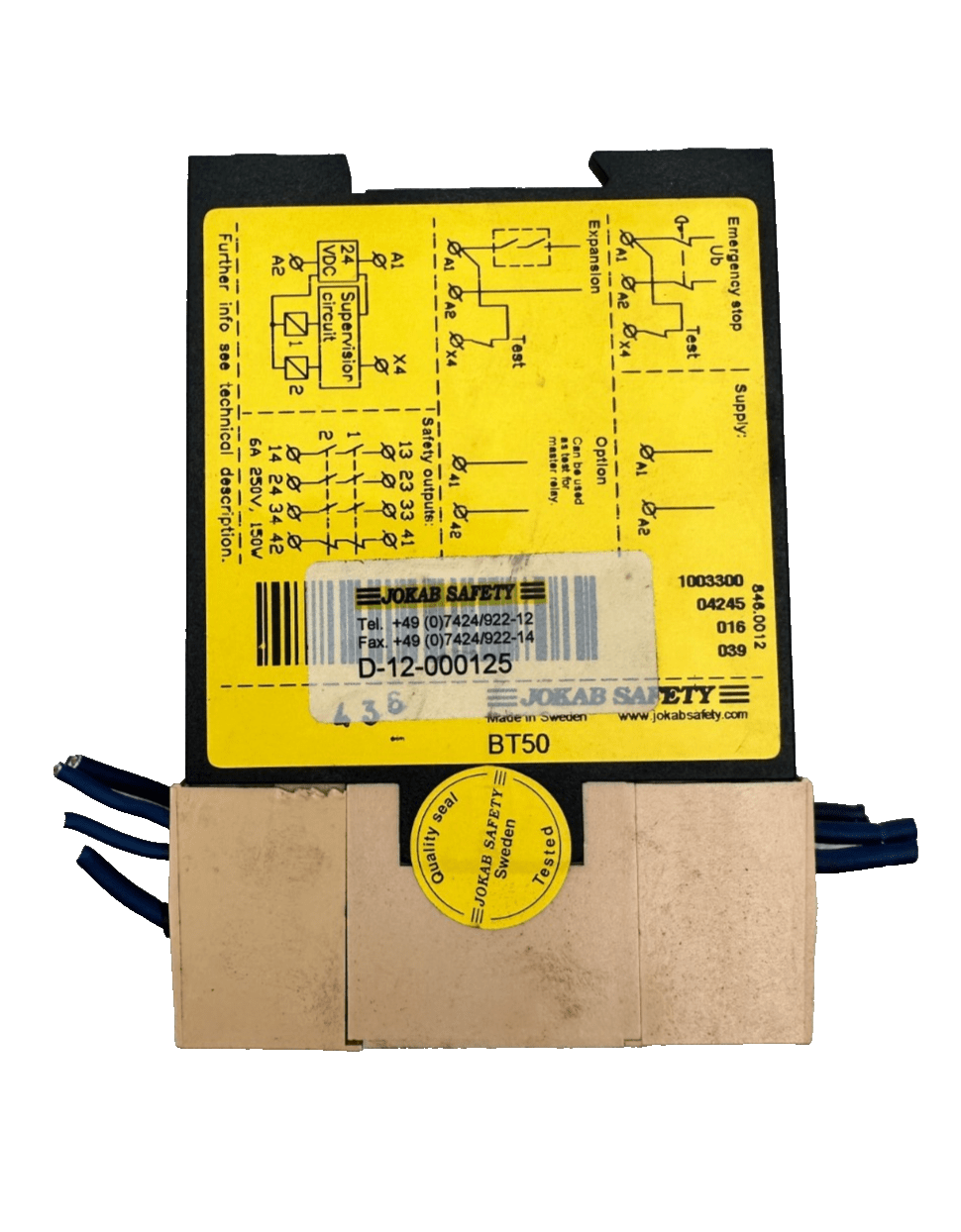 5pc x JOKAB SAFETY BT50 24VDC SAFETY RELAY - KLR Automation
