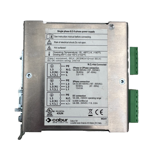CABUR XCSW241C UNIVERSAL POWER SINGLE PHASE / 2-3 PHASE POWER SUPPLY