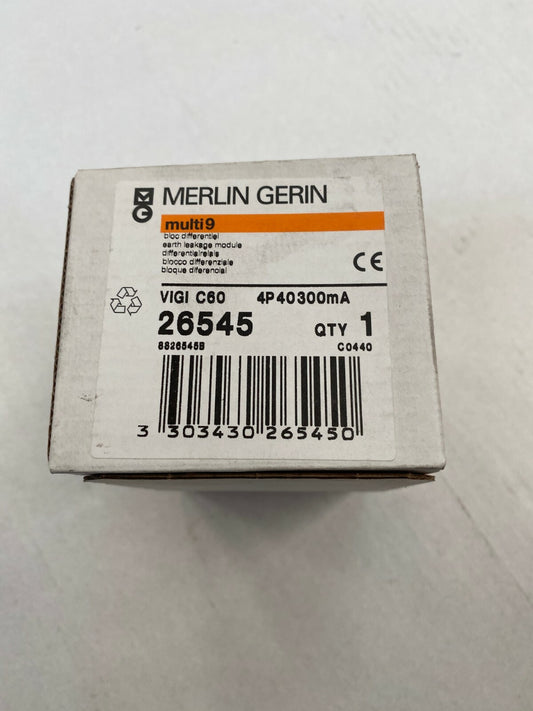 1pc x Merlin Gerin Schneider multi 9 vigi c60 26545 4p 40 300mA - KLR Automation