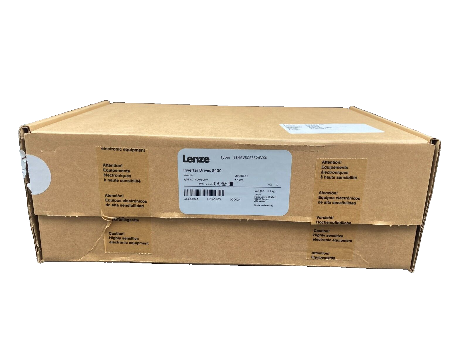 LENZE E84AVSCE7524VX0 INVERTER DRIVES 8400 7.5 kW 3/PE AC 400/500V NEW IN BOX