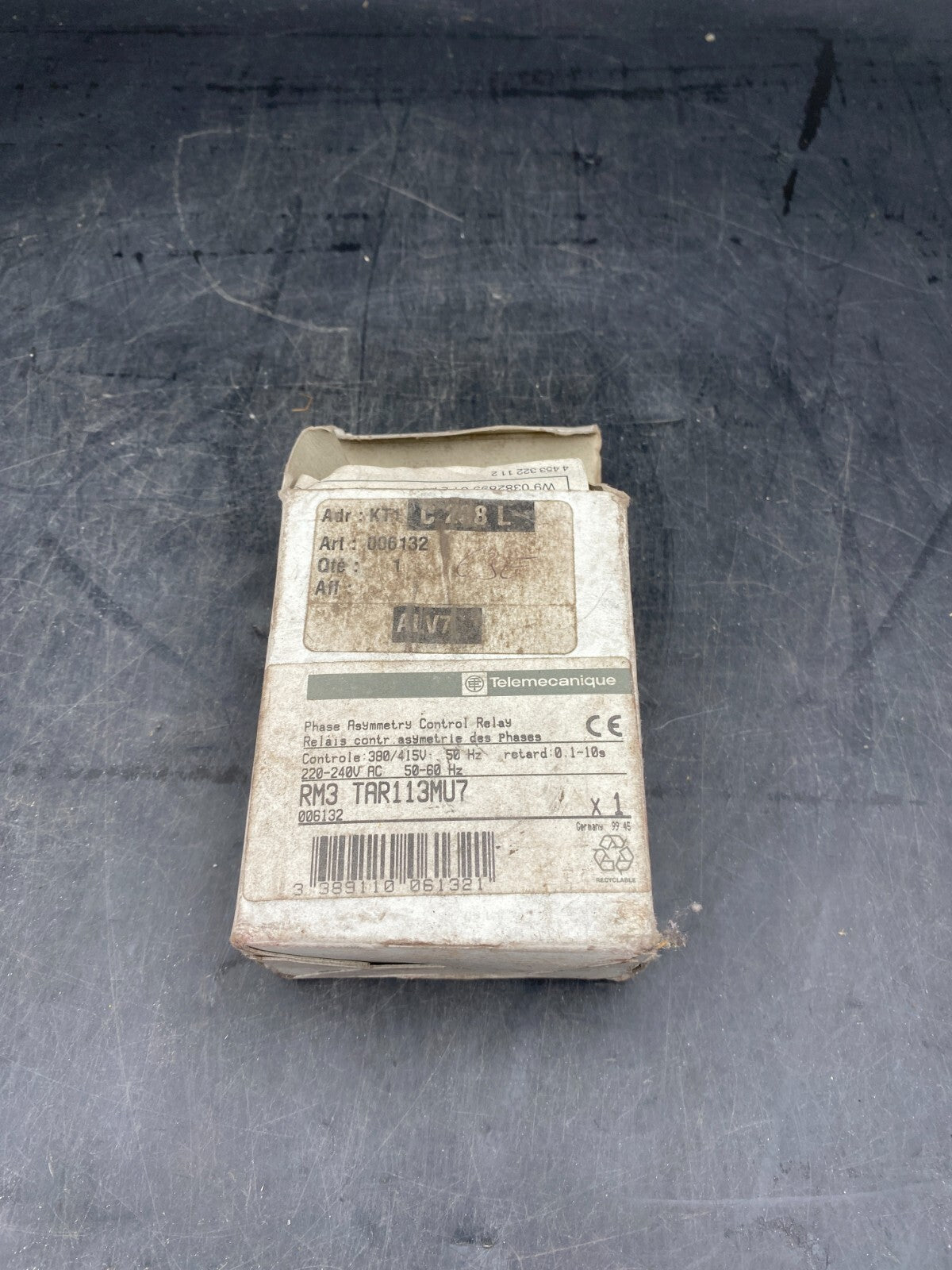 TELEMECANIQUE RM3TAR113MU7 006132 RELAIS DE CONTROLE ASYMETRIE DES PHASES