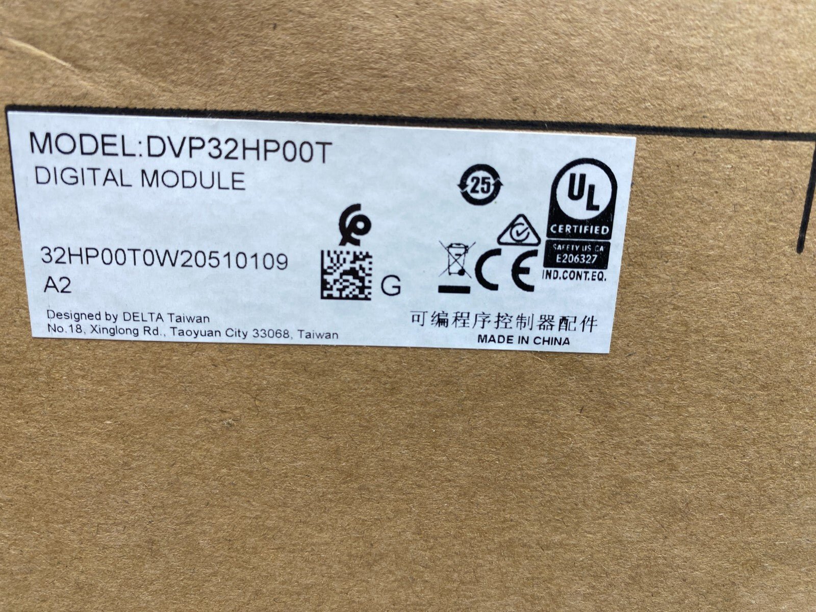 DELTA DVP32HP00T DIGITAL MODULE 32HP00T0W20510109 PLC EXT. MODUL NEW IN BOX x1pc - KLR Automation