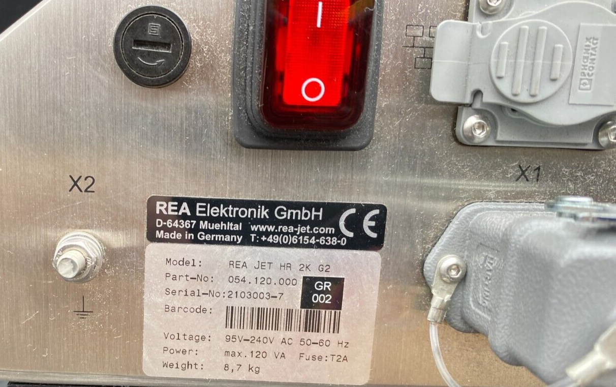 REA JET HR 2K G2 054.120.000 95-240V + DG 5000 + PRINT HEAD + CABLES + SUPPORT