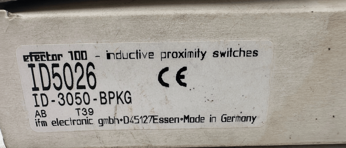 IFM ELECTRONIC ID5026 EFFECTOR 100 ID - 3050 - BPKG INDUCTIVE PROXIMITY SWITCHES - KLR Automation