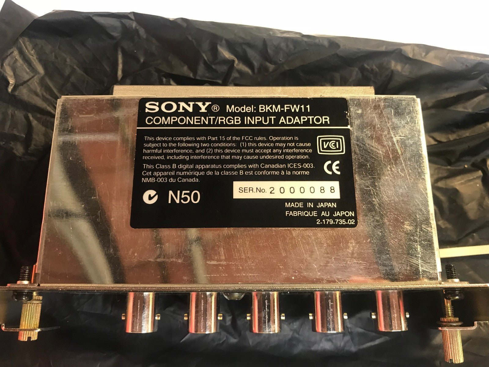 Sony BKM - FW11 Adaptateur d'entrée composant/ RVB - KLR Automation