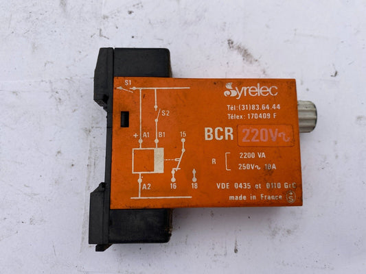 1pc x SYRELEC BCR TIMED RELAY 220V - KLR Automation