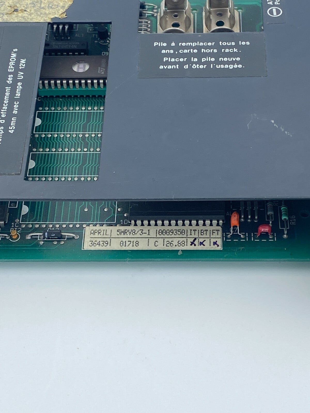 APRIL 5MRV8/3 - 1 Mémoire 8K REPROM Programme - KLR Automation
