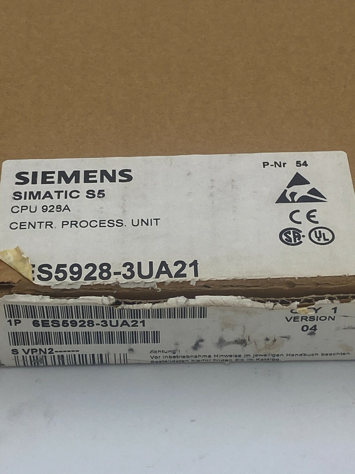 Siemens Simatic S CPU 928A 6ES5928-3UA21 E-Stand 4 NEW