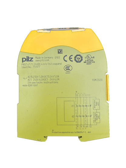 PILZ 751177 PNOZ S7.2 C 24VDC SAFETY RELAY x5pc - KLR Automation