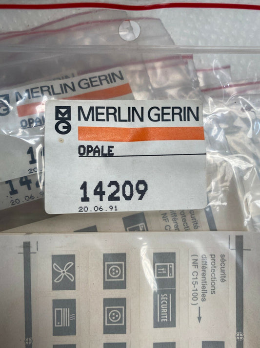 25 Sachet de 10 feuille pc x Merlin Gerin Schneider 14209 OPALE stickers Tableau - KLR Automation