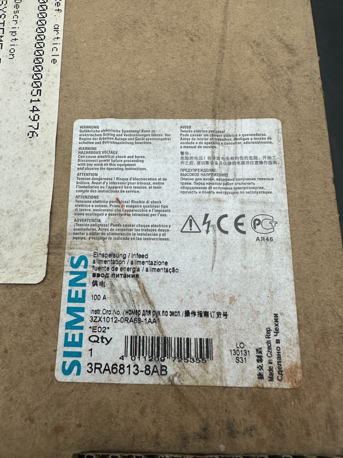 SIEMENS 3RA6813 - 8AB SIRIUS SYSTEME D'ARRIVEE POUR 3RA6 - KLR Automation