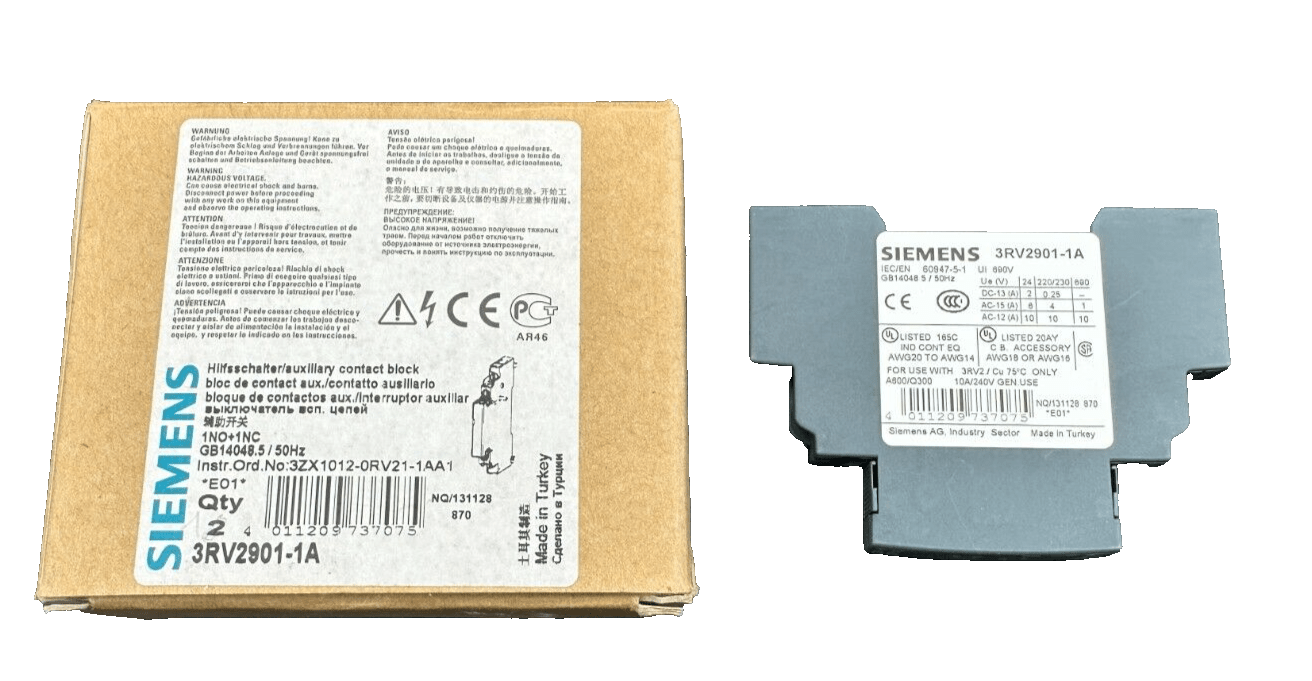 SIEMENS 3RV2901 - 1A BLOC DE CONTACT AUXILIAIRE - KLR Automation