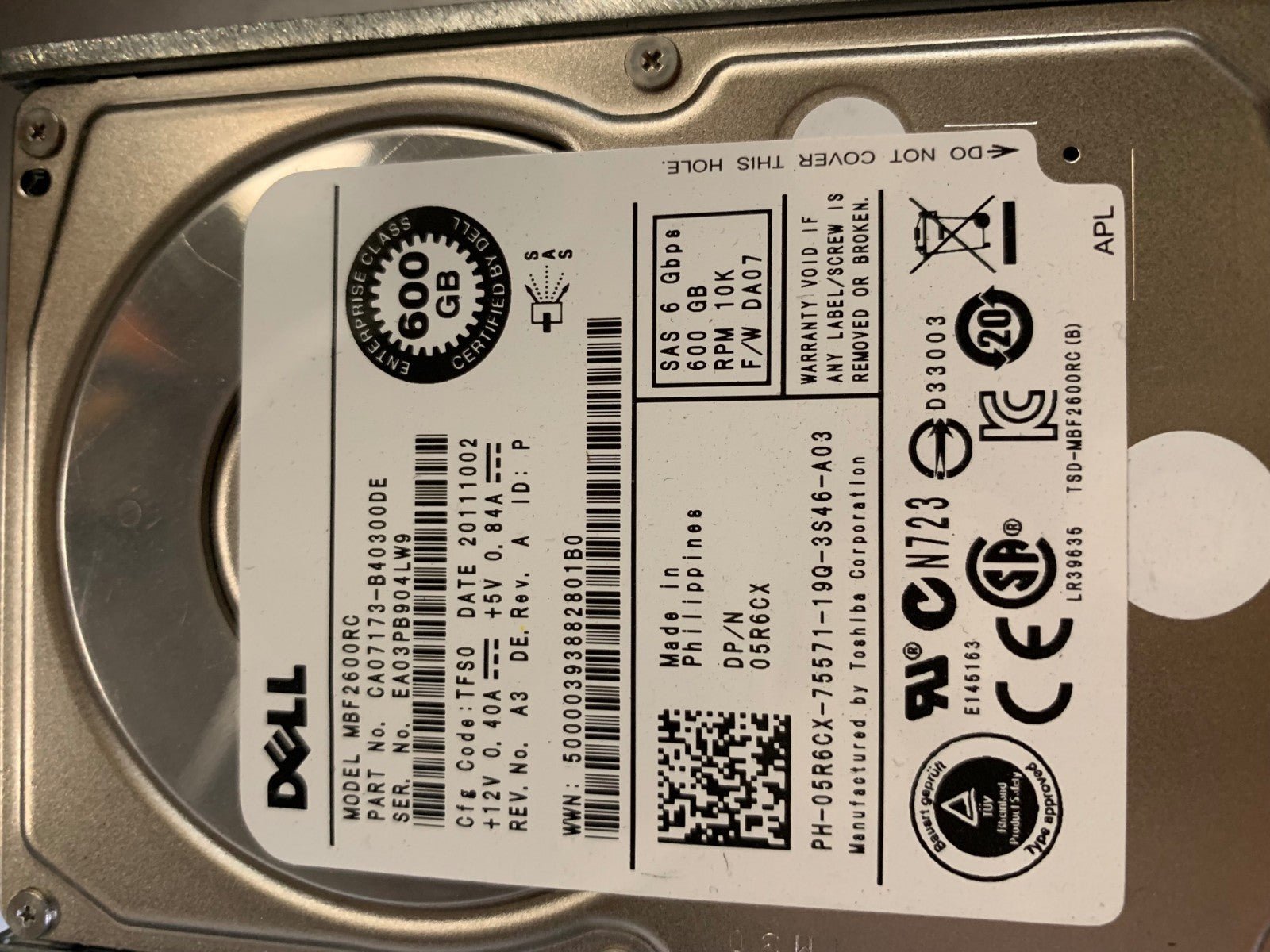 1 x DELL PowerEdge R610 Server System 16 Gb RAM, HDD 2 x 600GO 10K MBF2600RC - KLR Automation