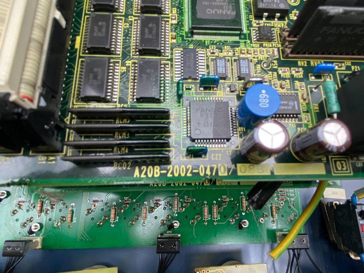FANUC Control panel A860 - 0202 - T001 Board +. 2 x A20B - 2002 - 0470/08B - KLR Automation