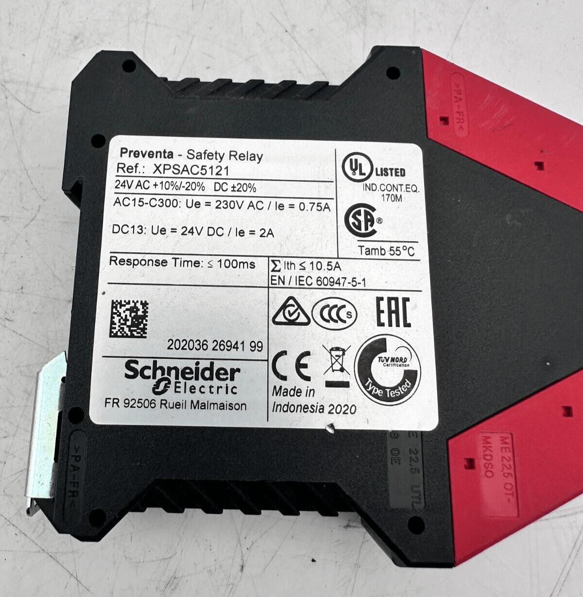 SCHNEIDER ELECTRIC XPSAC5121 XPS - AC SAFETY RELAY - KLR Automation