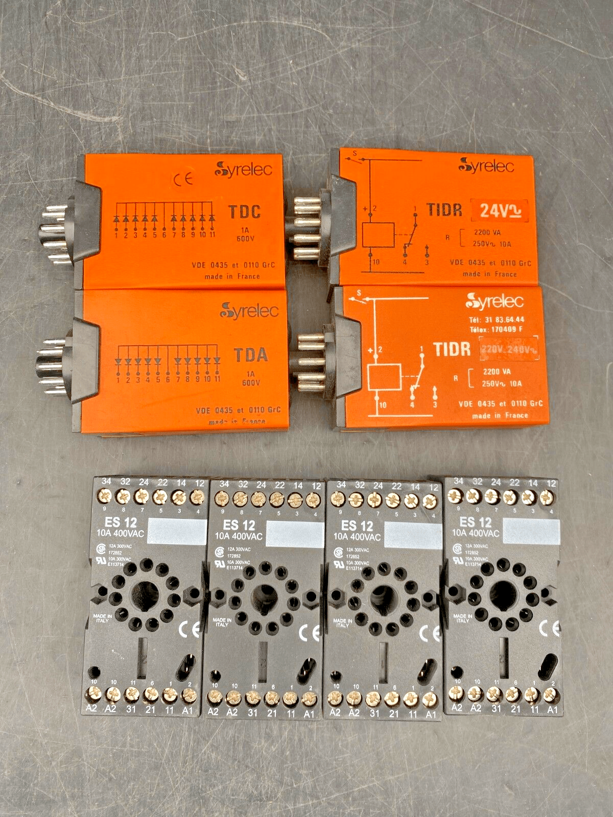 SET OF CROUZET SYRELEC TDC TDA TIDR 24V TIDR 220 - 240V + ES12 RELAY DIODE - KLR Automation