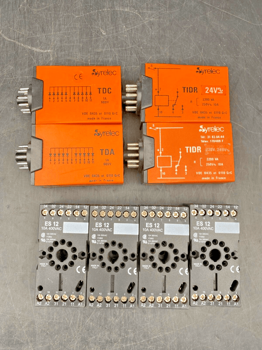 SET OF CROUZET SYRELEC TDC TDA TIDR 24V TIDR 220 - 240V + ES12 RELAY DIODE - KLR Automation