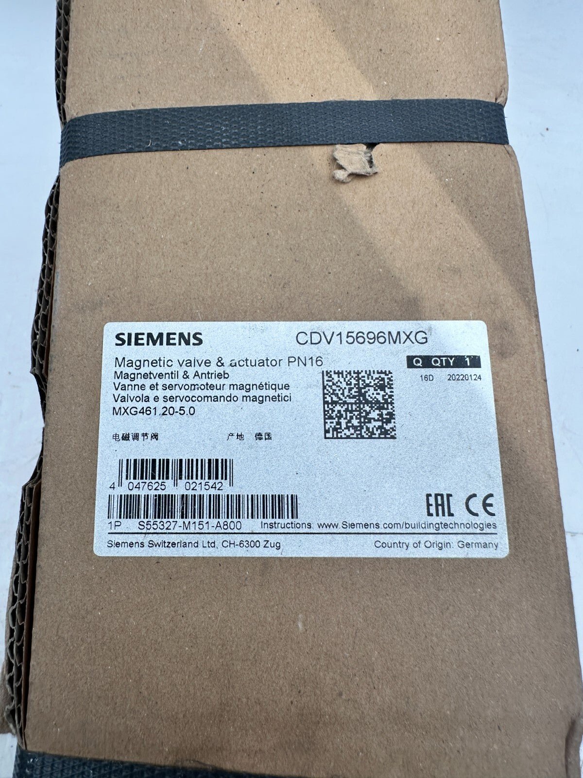 SIEMENS MXG461.20 - 5.0 S55327 - M151 - A800 CDV15696MXG MAGNETIC VALVE ACTUATOR PN16 - KLR Automation