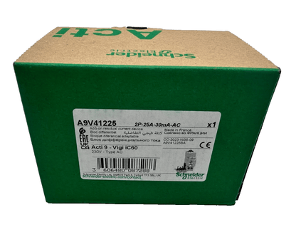 3pc x SCHNEIDER ELECTRIC A9V41225 BLOC DIFFERENTIEL VIGI IC60 2P - 25A - 30mA 230V - KLR Automation