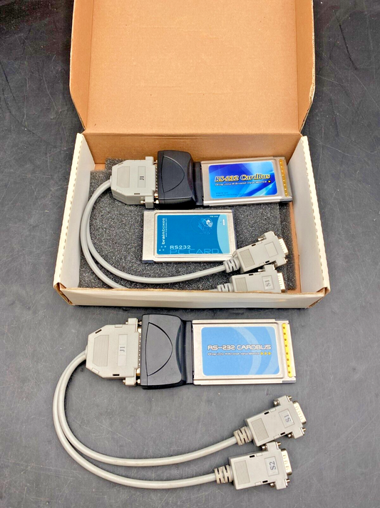 LOT DE 2 RS-232 CARDBUS AVEC ADAPTATEUR + PC CARD RS232 BRAINBOXES