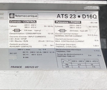 TELEMECANIQUE ALTISTART 3 ATS23D16Q