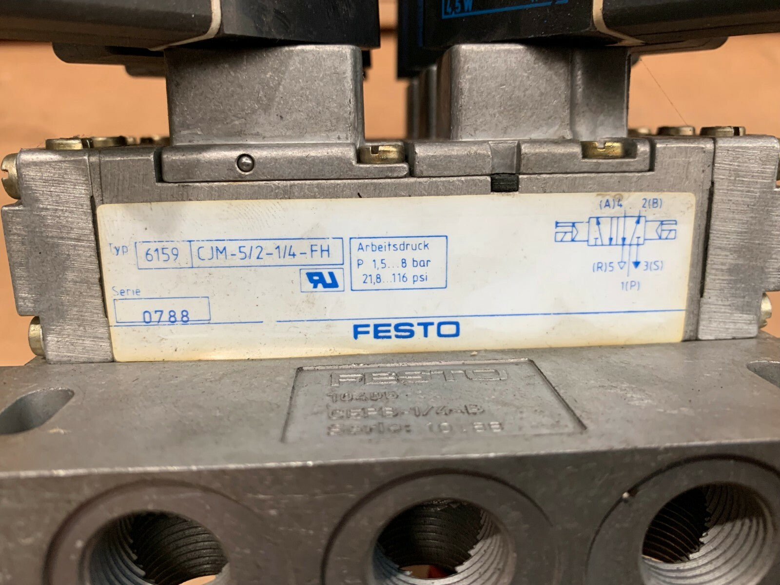  Festo 3pc  CJM-5/2-1/4-FH 6159 + 6pc 4527 MSFG-24