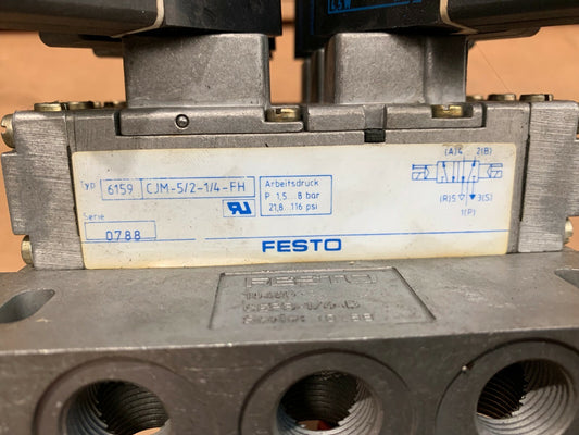  Festo 3pc  CJM-5/2-1/4-FH 6159 + 6pc 4527 MSFG-24