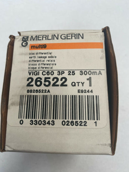 Merlin Gerin Schneider multi 9 vigi c60 26522 3p 25 300mA - KLR Automation