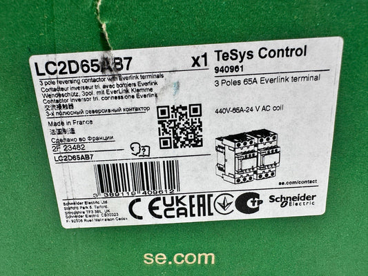 SCHNEIDER ELECTRIC LC2D65AB7 CONTACTEUR INVERSEUR AVEC BORNIER EVERLINK - KLR Automation