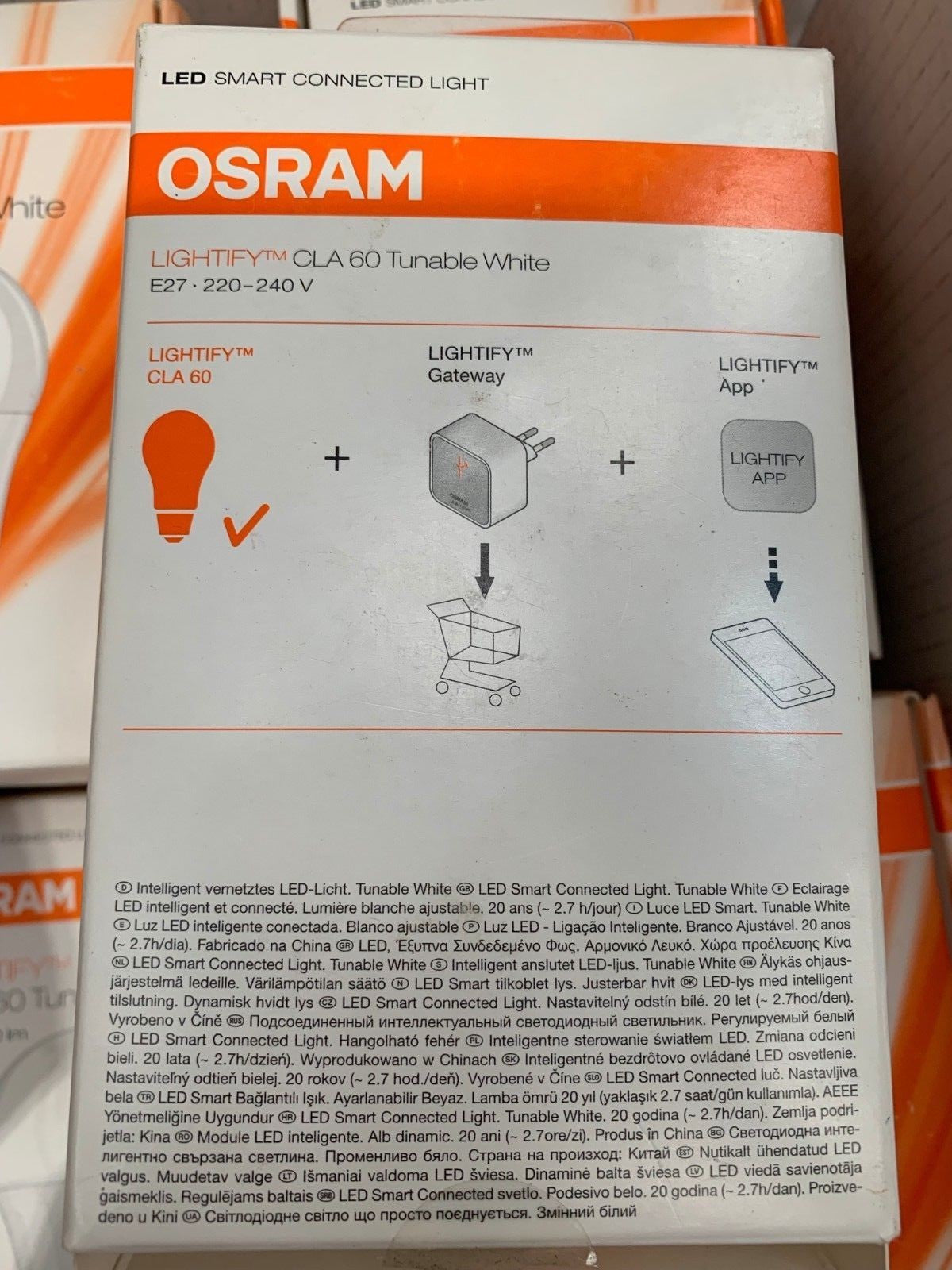 Osram LIGHTIFY CLA  60 Tunable White E27 810 lm 220V App Store / Google