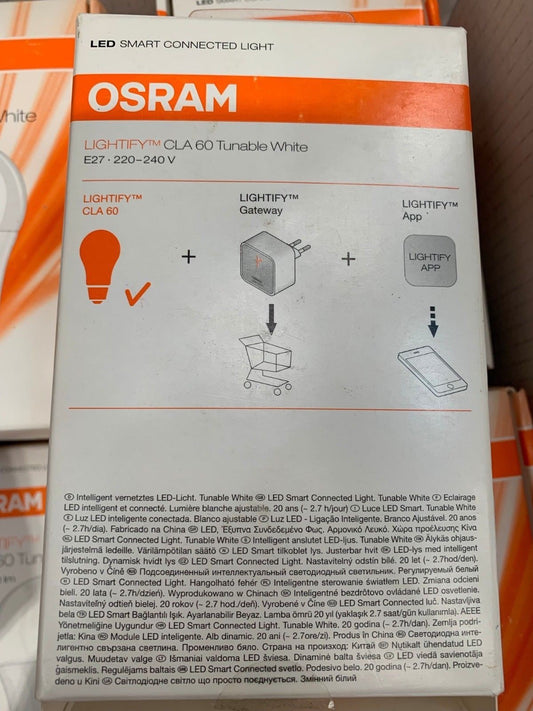 Osram LIGHTIFY CLA  60 Tunable White E27 810 lm 220V App Store / Google
