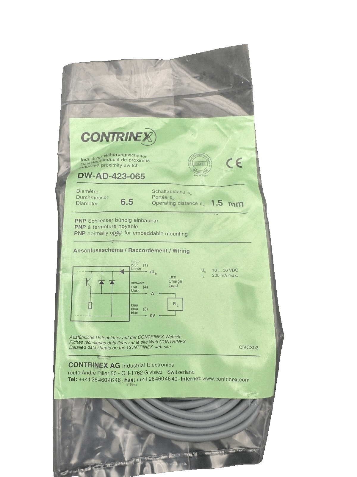 CONTRINEX DW - AD - 423 - 065 CAPTEUR DE PROXIMITE x3pc - KLR Automation