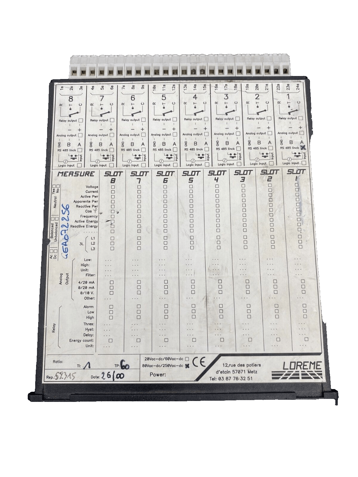 LOREME IPL 144L IPL144L 80VAC - DC/250VAC - DC ANALYSEUR DE RESEAU ELECTRIQUE - KLR Automation