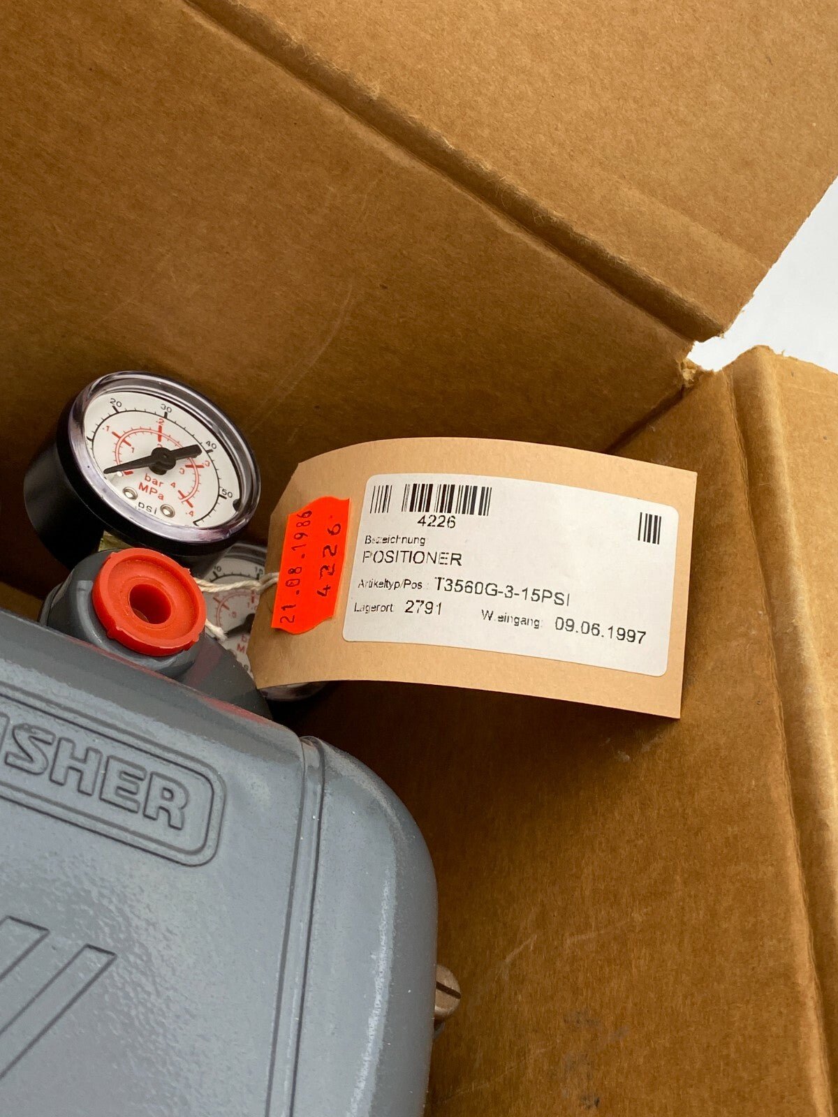 1pc x NEW FISHER CONTROLS 3560 PNEUMATIC VALVE POSITIONER T3560G - 3 - 15PSI V/P - KLR Automation