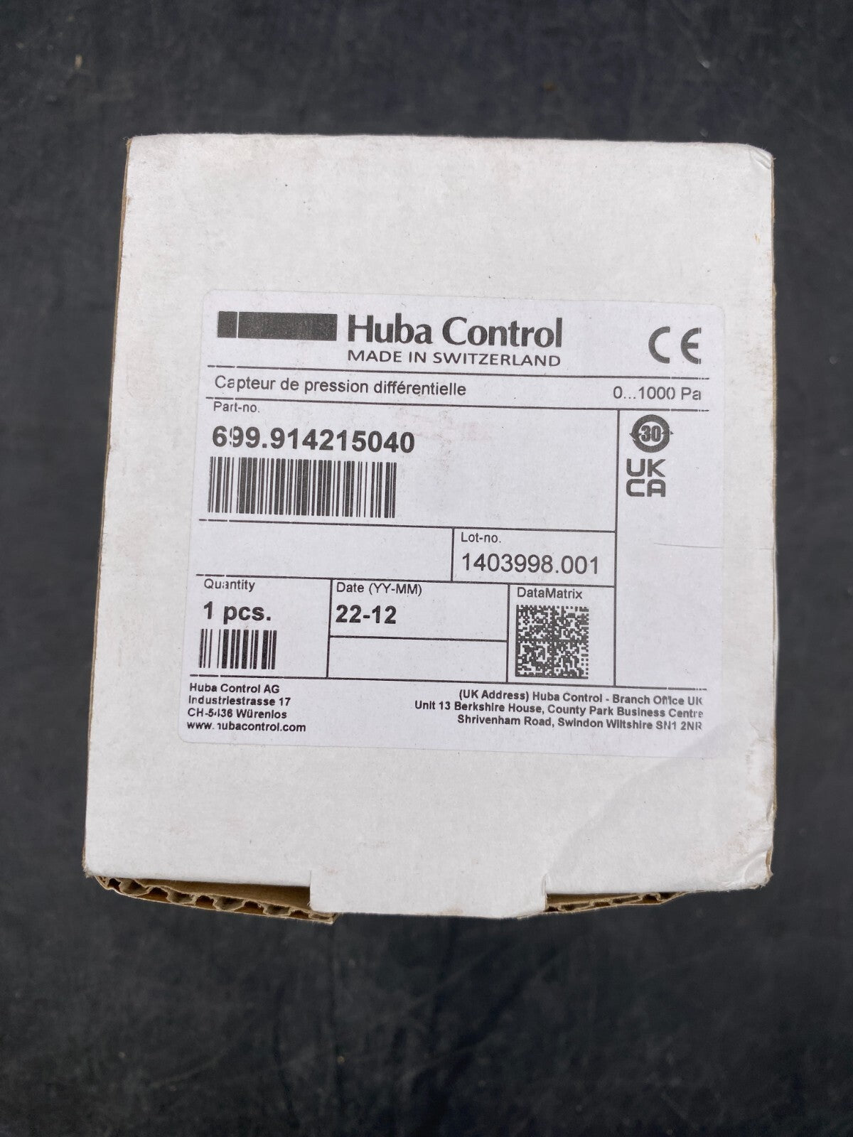 HUBA CONTROL 699.914215040 DIFFERENTIAL PRESSURE SENSOR DTL310-420
