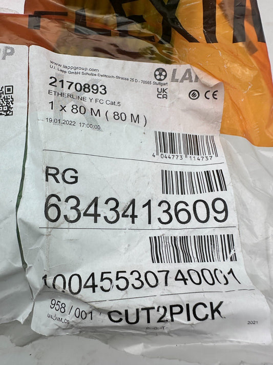 LAPP 2170893 ETHERLINE FC CAT 5 80m - KLR Automation