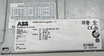 ABB ACS850-04-010A-5+J400 400/480/500 VAC 7 kVA