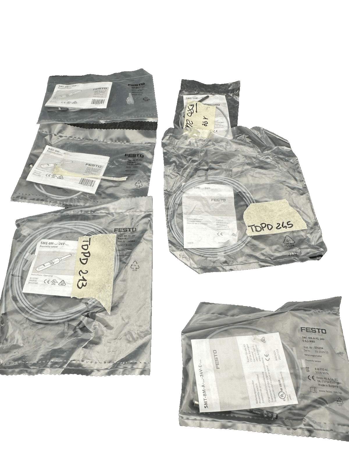 FESTO LOT DE 6 CAPTEURS DE PROXIMITE 574334 543862 543861 - KLR Automation