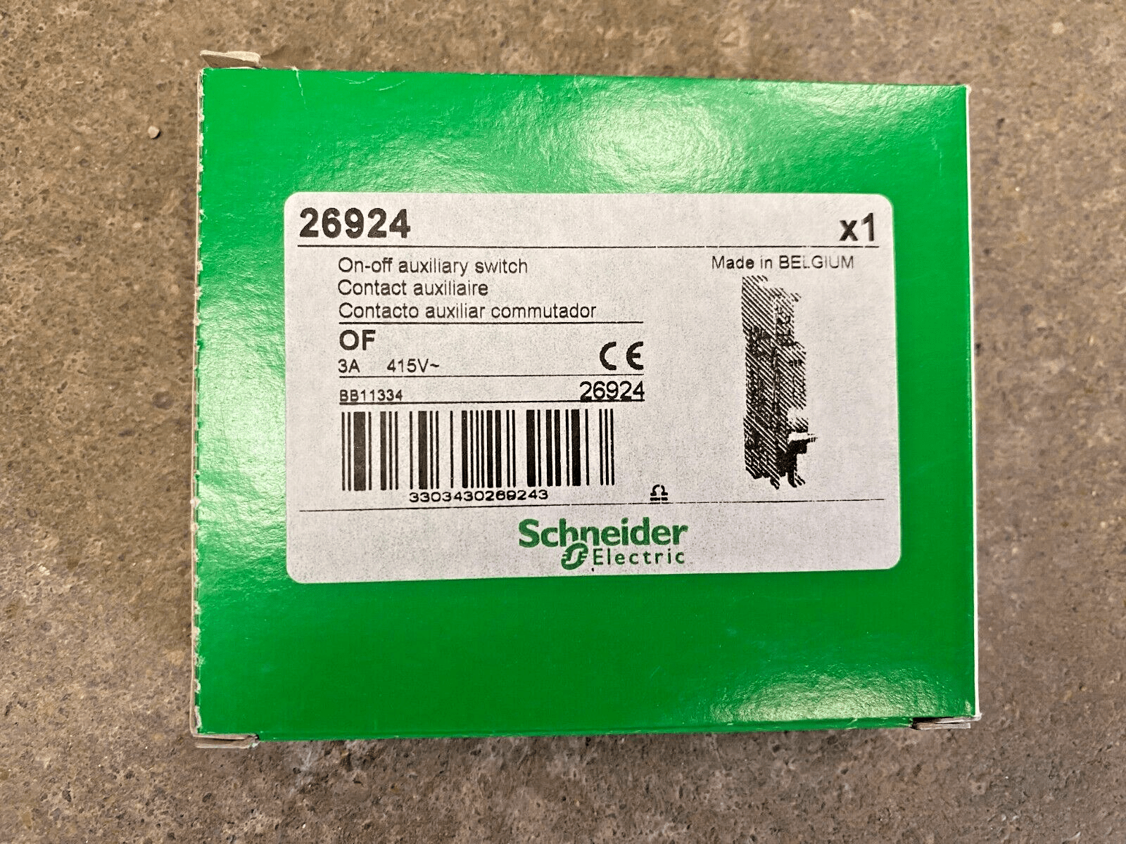 LOT OF 12 NEW SCHNEIDER ELECTRIC 26924 ON OFF AUXILIARY SWITCH OF BB11315 - KLR Automation