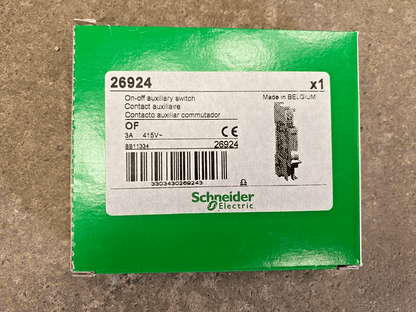 LOT OF 12 NEW SCHNEIDER ELECTRIC 26924 ON OFF AUXILIARY SWITCH OF BB11315 - KLR Automation