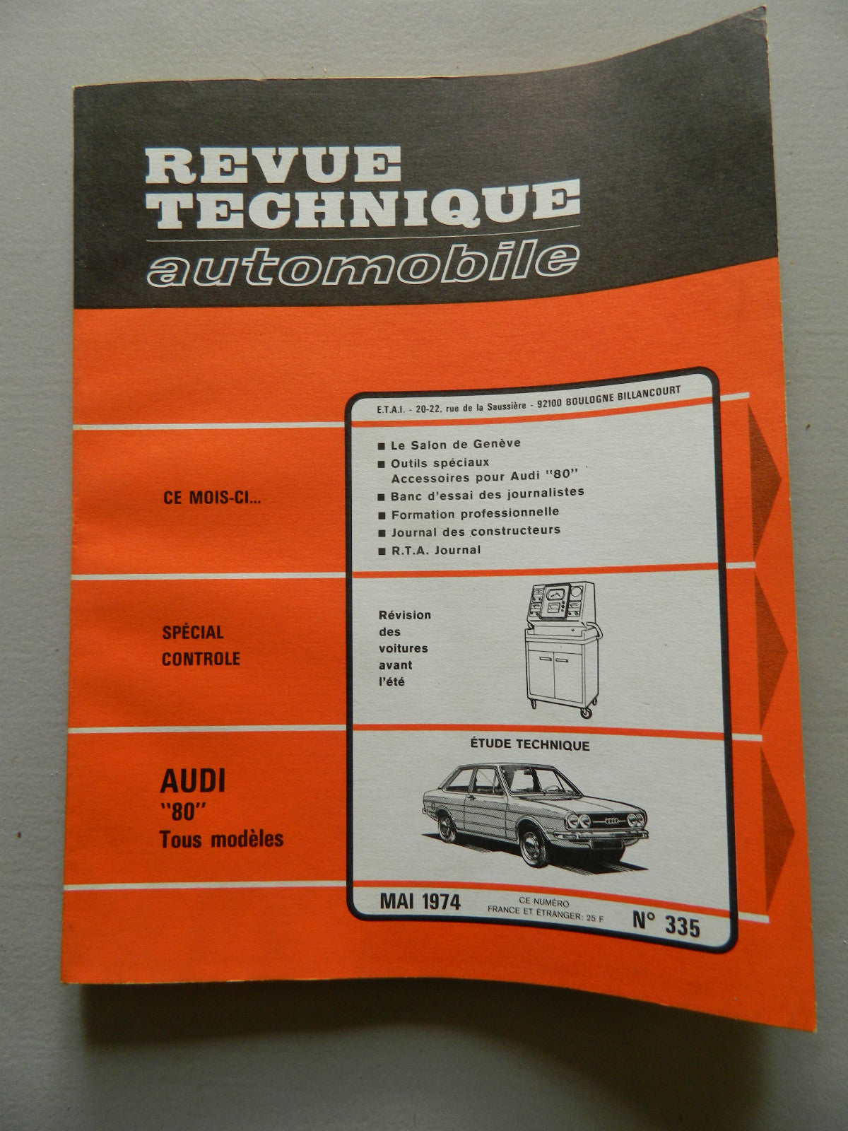 RTA  revue technique automobile etat comme neuf   n 335   Audi 80 tous modèles